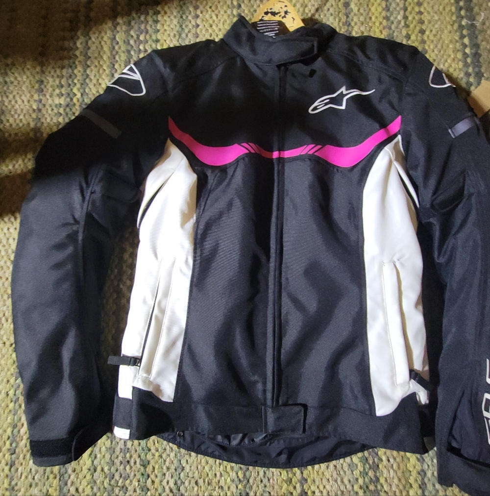 Women's Black And Pink Alpinestars Motorcycle Riding Jacket